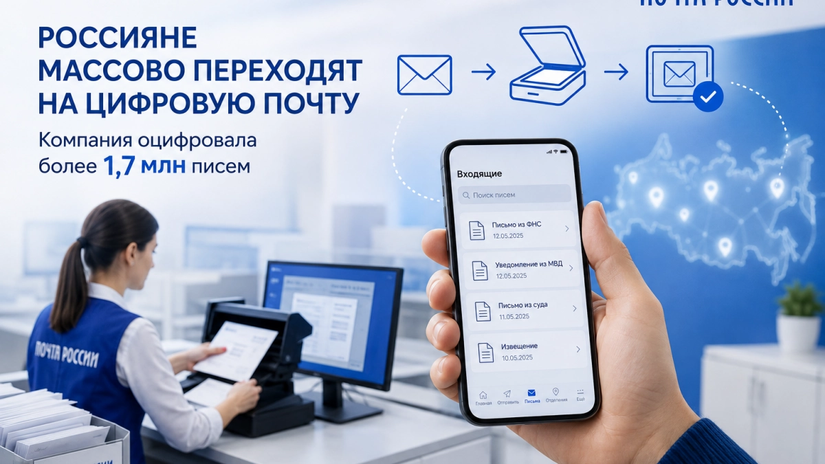 Россияне массово переходят на цифровую почту: компания оцифровала более 1,7 млн писем
