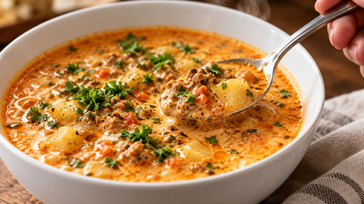 4-литровая кастрюля уходит за ужин: итальянский суп получается вкуснее солянки, а варится быстрее — бульон сливочный, картошка тает