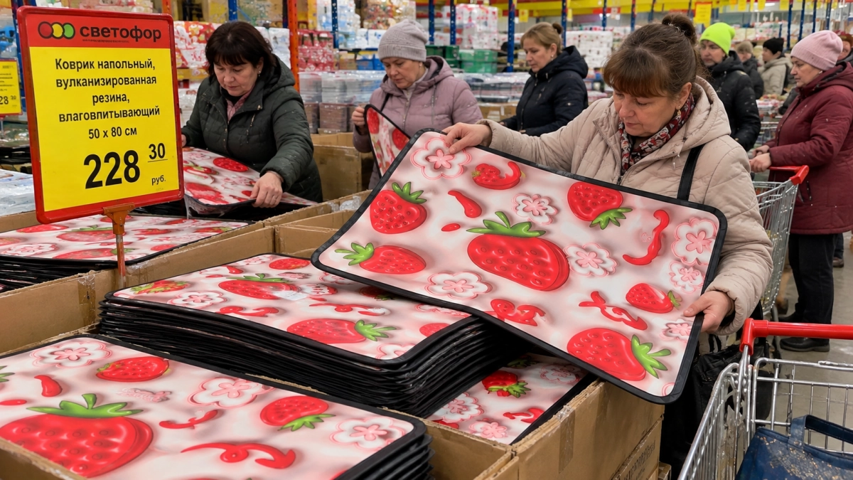 В Светофоре нашли коврики-«клубнички» за 228 рублей: вулканизированная резина вместо ворса — грязь не страшна, а выглядят нарядно