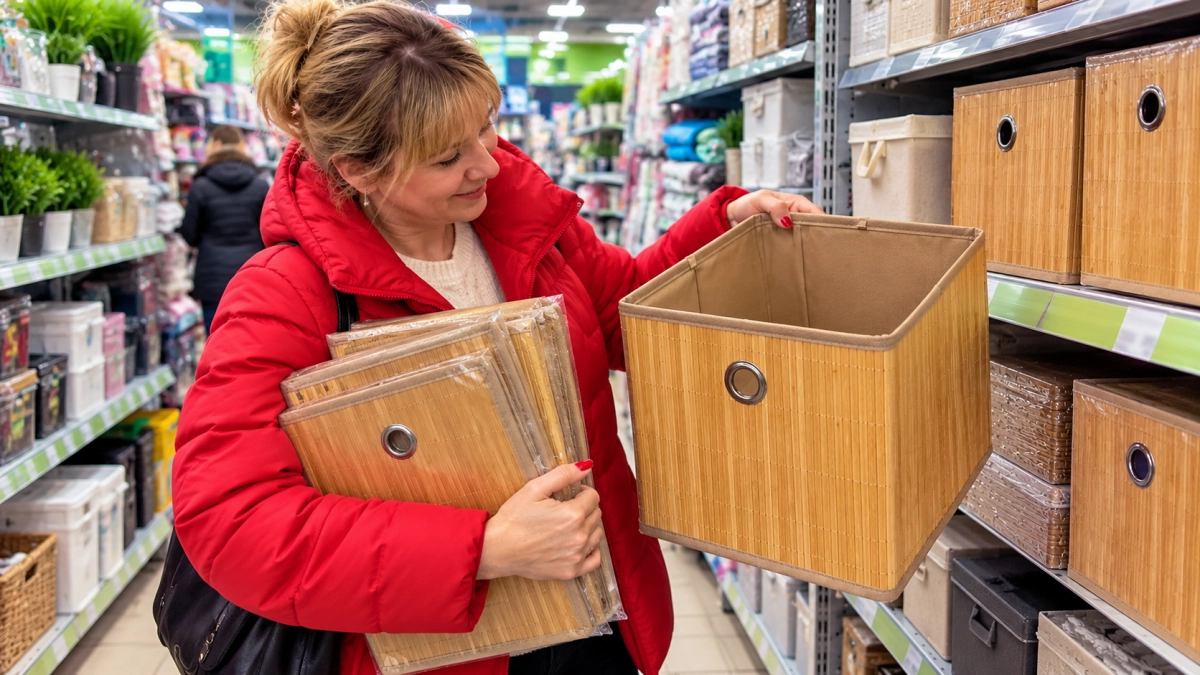 В Fix Price нашли короба из настоящего бамбука: складываются за секунды, держат форму — бельё и полотенца теперь в идеальном порядке