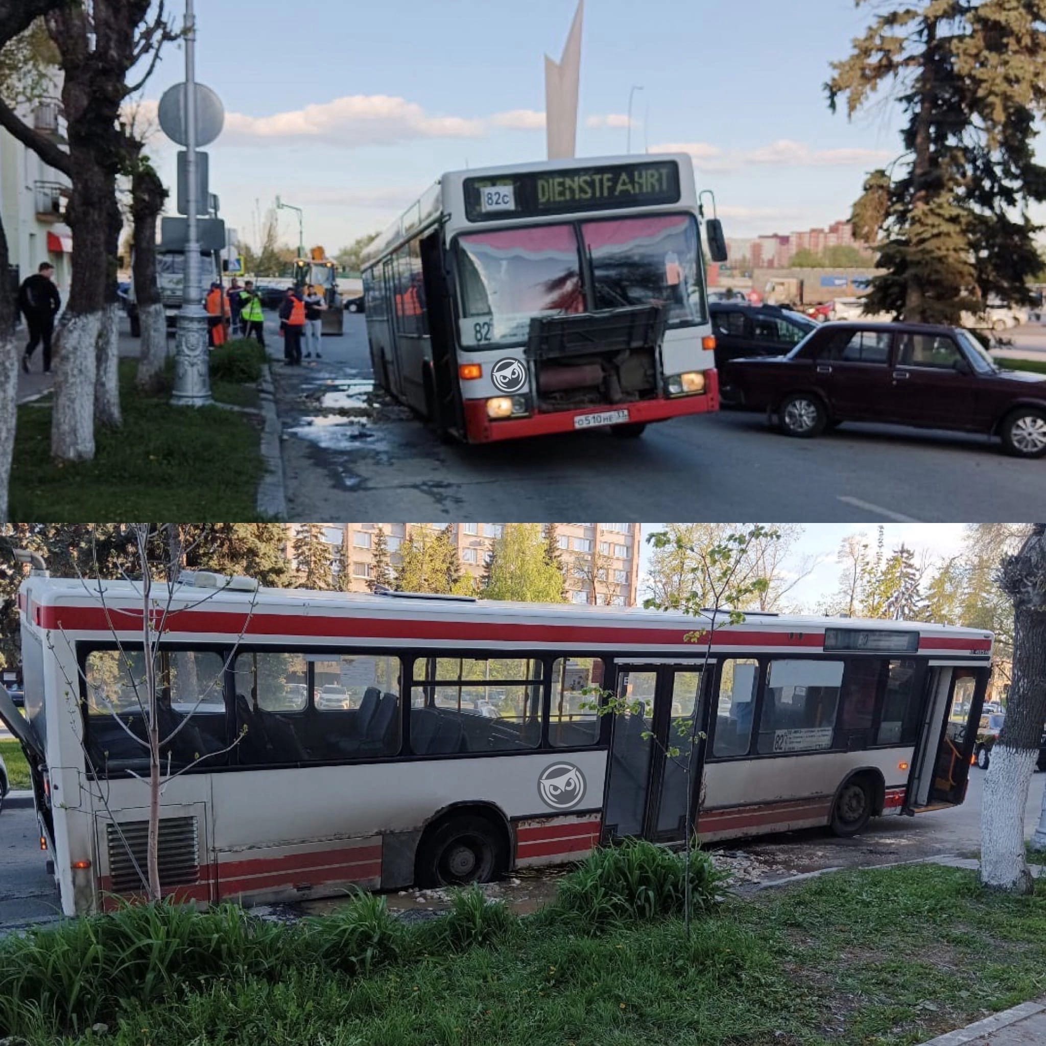В центре Пензы автобус с пассажирами провалился в глубокую яму