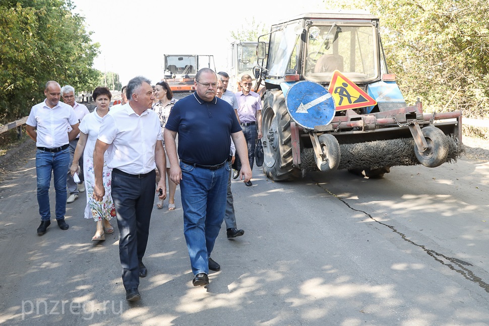 Ремонт путепровода в Колышлейском районе проверил Олег Мельниченко 
