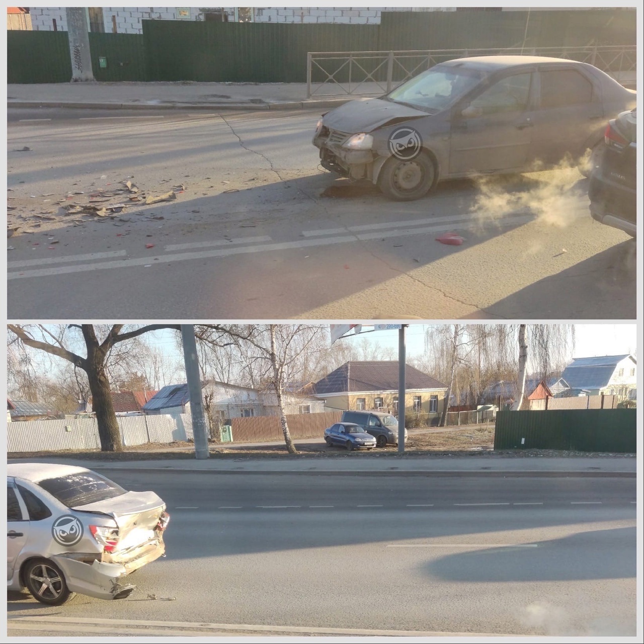 На улице Терновского в Пензе жестко столкнулись два легковых автомобиля