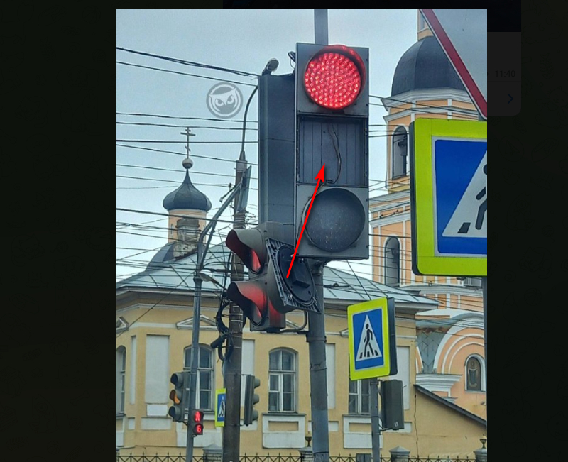 В Пензе 13 марта на пересечении ул. Калинина и Свердлова выпала секция светофора