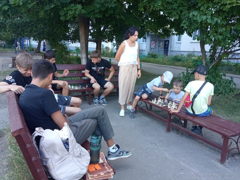 В Пензе на улице Терновского провели мастер-класс по шахматам 
