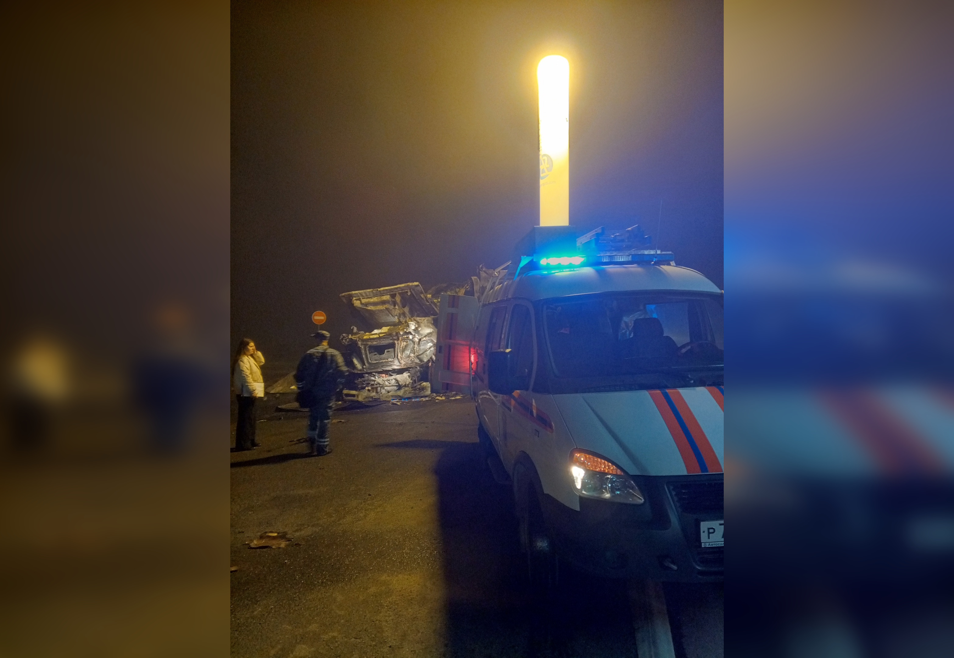 Спасатели потушили вспыхнувшие грузовики после ДТП на трассе М5 «Урал»
