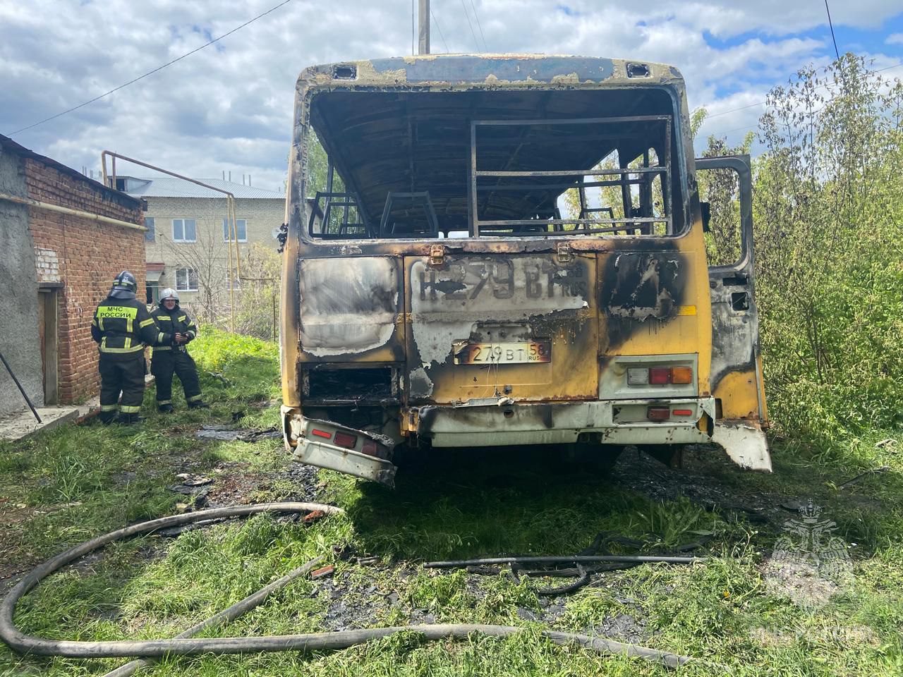 В Городище сгорел школьный детский автобус